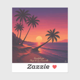 Retro Poster Plage de La Caravelle Guadeloupe