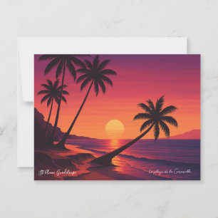 Retro Poster Plage de La Caravelle Guadeloupe Postcard