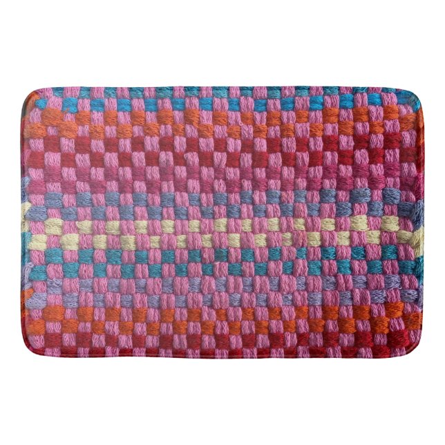 Retro Potholder Design Bath Mat (Front)