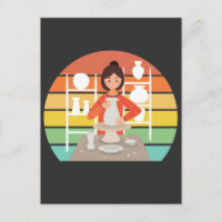 Retro Pottery Woman Ceramic Kiln