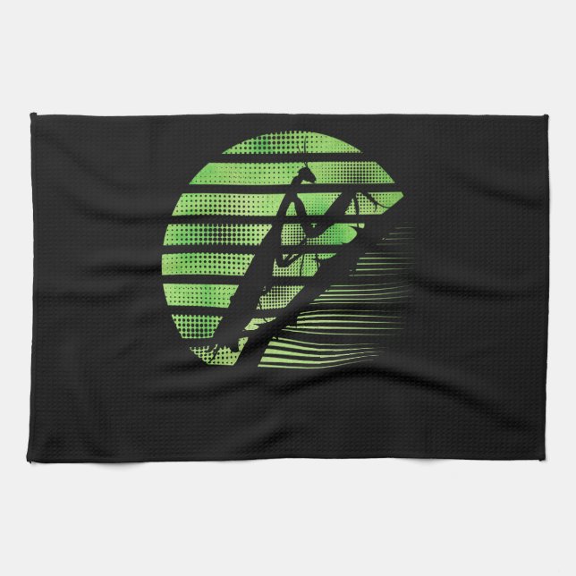 Retro Praying Mantis Biologist Tea Towel (Horizontal)
