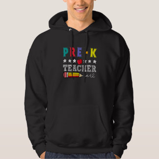 Retro Pre K Teacher Life For Back To School Pre Hoodie