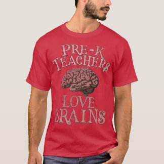 Retro PREK TEACHERS LOVE BRAINS This is My Scary P T-Shirt