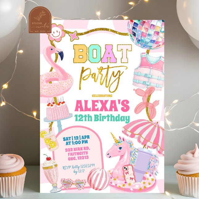 Retro preppy Boat Party Invitation (Creator Uploaded)