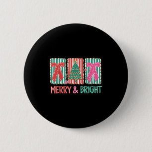 Retro Preppy Merry And Bright Girly Coquette Chris 6 Cm Round Badge