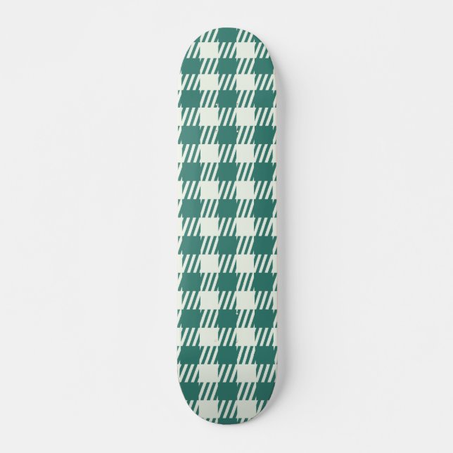 Retro Preppy Sportswear Chequered - Field Green Skateboard (Front)