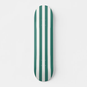 Retro Preppy Sportswear Stripes - Field Green Skateboard