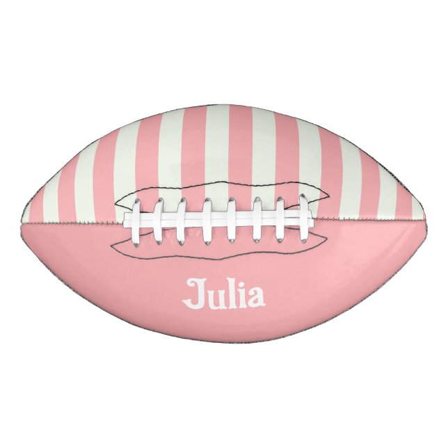 Retro Preppy Sportswear Stripes - Pink Cream American Football (Front)