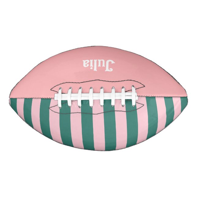 Retro Preppy Sportswear Stripes - Pink Green American Football (Front)