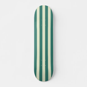 Retro Preppy Sportswear Stripes - Retro Green Skateboard