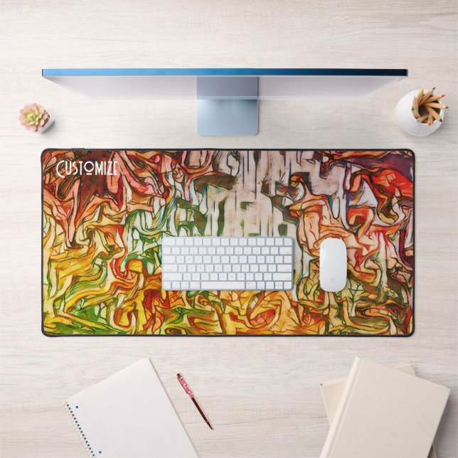 Retro Pretty Modern Abstract Customised Colourful Desk Mat (Office 1)