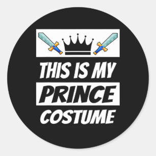 Retro Prince Costume Fun Halloween Costume Men Kid Classic Round Sticker