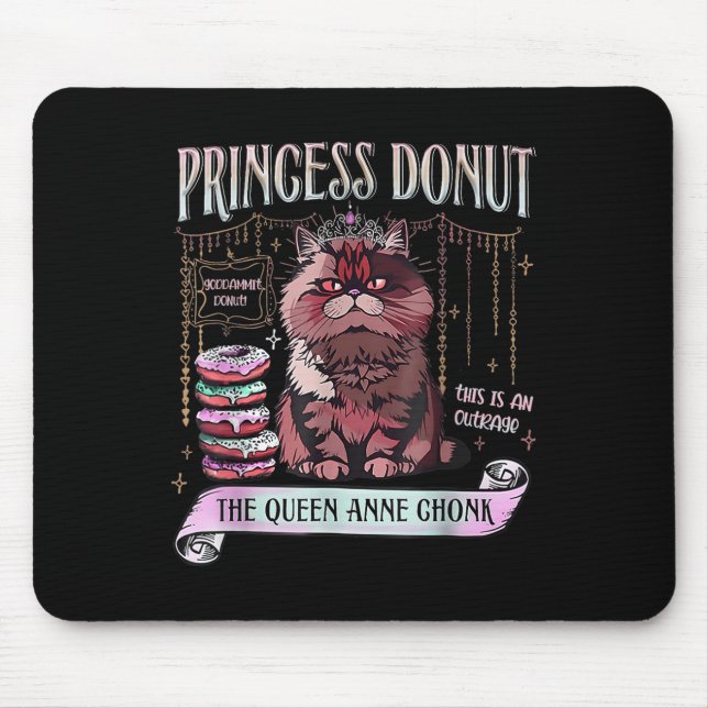 Retro Princess Doughnut Dungeon Crawler Carl Book  Mouse Mat (Front)