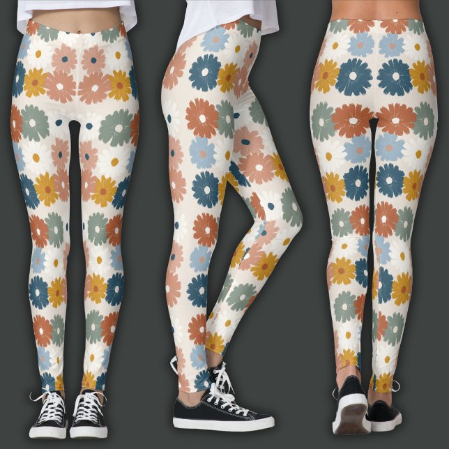 Retro Print | Pastel Floral Leggings (Creator Uploaded)