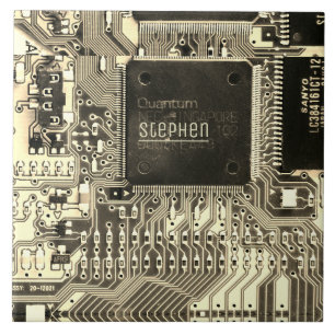 Retro printed circuit board • Geek electronic PCB Tile