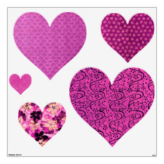 Retro Prints Pink Heart Hearts Wall Decor