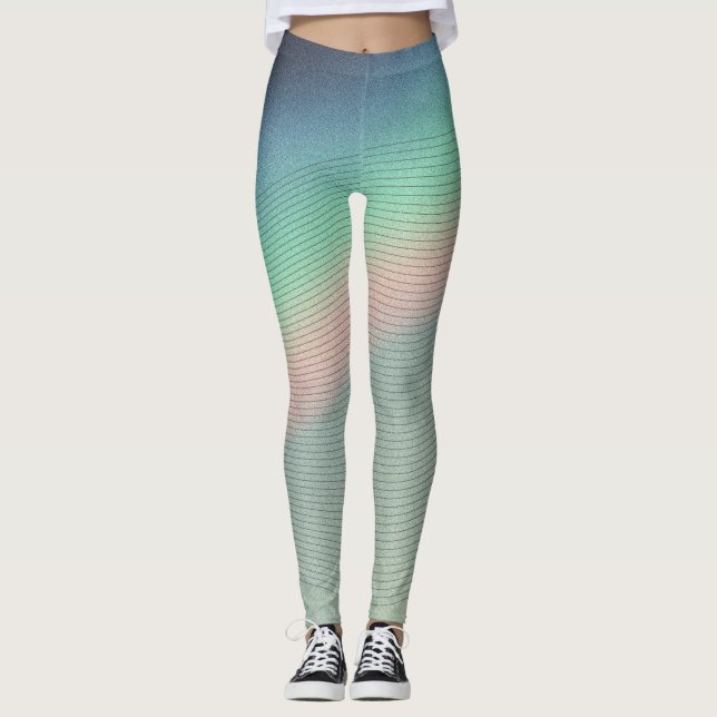 Retro Prism Light: Digital Nostalgia Leggings (Front)