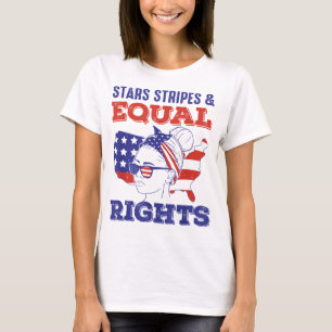 Retro Pro Choice Feminist Stars Stripes Equal Righ T-Shirt