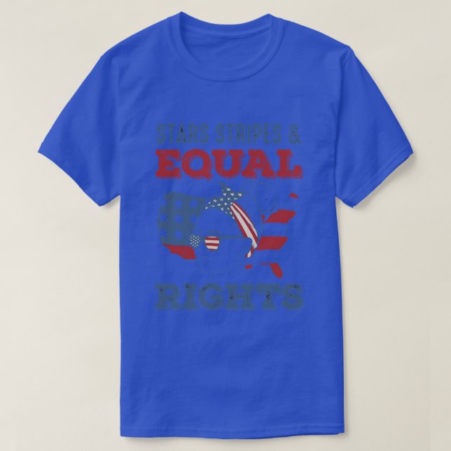 Retro Pro Choice Feminist Stars Stripes Equal Righ T-Shirt (Design Front)