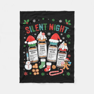 Retro Profol Silent Night Icu Nurses Funny Merry C Fleece Blanket