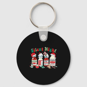 Retro Profol Silent Night Icu Nurses Funny Merry C Key Ring