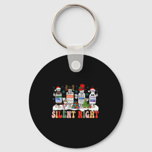 Retro Profol Silent Night Icu Nurses Funny Merry C Key Ring