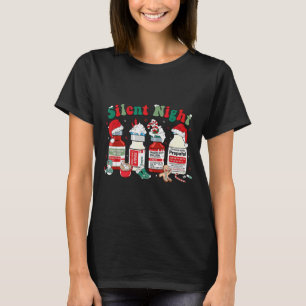 Retro Profol Silent Night Icu Nurses Funny Merry C T-Shirt