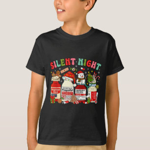 Retro Profol Silent Night Icu Nurses Funny Merry C T-Shirt