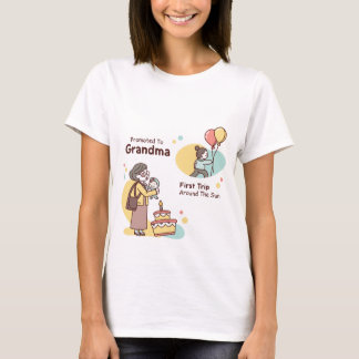 Retro Promoted to Grandma First Birthday T-Shirt D