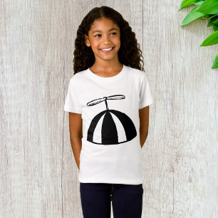 Retro Propeller Beanie Whimsical Black and White  T-Shirt