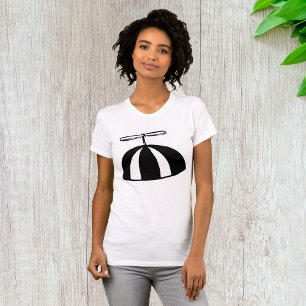 Retro Propeller Beanie Whimsical Black and White T-Shirt