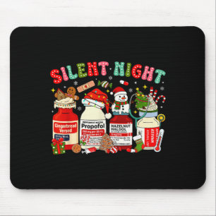 Retro Propofol Silent Night Icu Nurses Funny Merry Mouse Mat