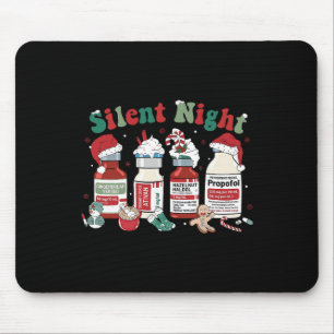 Retro Propofol Silent Night Icu Nurses Funny Merry Mouse Mat
