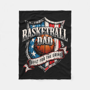 Retro Proud Basketball Dad - Built for the Grind Fleece Blanket
