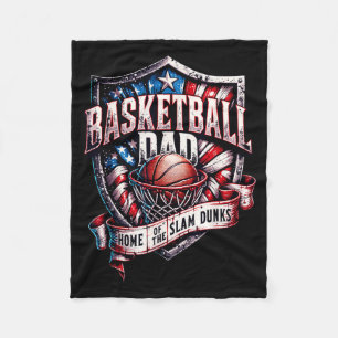 Retro Proud Basketball Dad - Home of the Slam Fleece Blanket