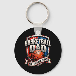 Retro Proud Basketball Dad Key Ring