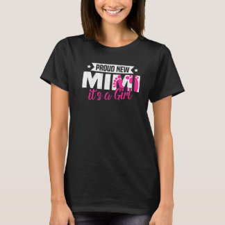 Retro Proud New Mimi It's A Girl Gender Reveal T-Shirt
