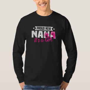 Retro Proud New Nana It's A Girl Gender Reveal T-Shirt