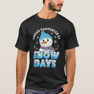 Retro Proud Supporter Of Snow Days Teacher Christm T-Shirt