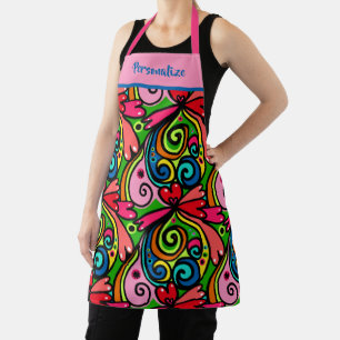 Retro Psychedelic 60s Pattern Fun & Colourful Apron