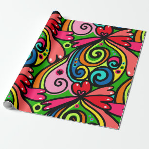 Retro Psychedelic 60s Pattern Fun & Colourful Wrapping Paper