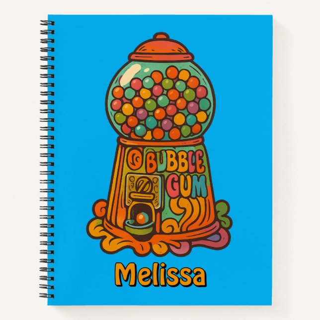 Retro Psychedelic Gumball Machine Notebook (Front)
