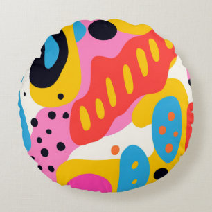 Retro Psychedelic Liquid Blob Pillow