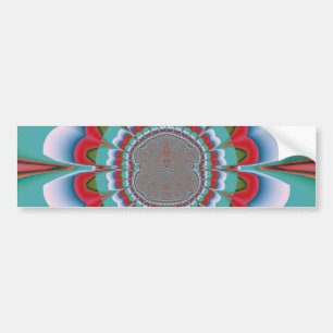 Retro Psychedelic Mandala Bloom Abstract Art Bumper Sticker