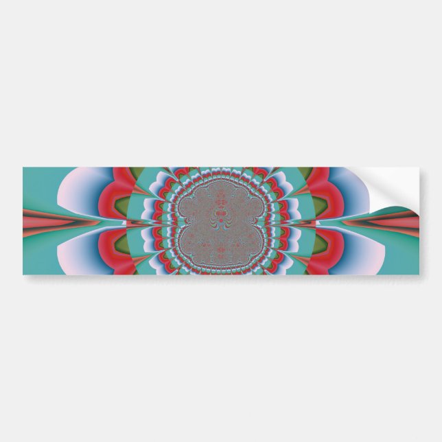 Retro Psychedelic Mandala Bloom Abstract Art Bumper Sticker (Front)