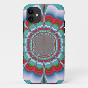 Retro Psychedelic Mandala Bloom Abstract Art iPhone 11 Case