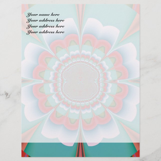 Retro Psychedelic Mandala Bloom Abstract Art Customised Letterhead (Front)