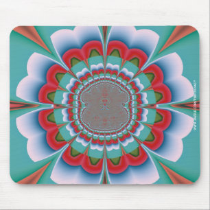 Retro Psychedelic Mandala Bloom Abstract Art Mouse Mat