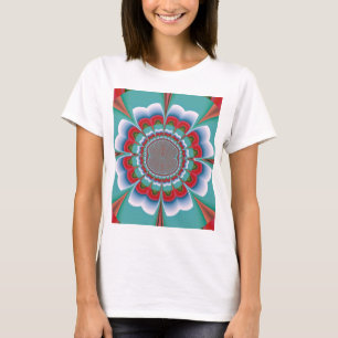 Retro Psychedelic Mandala Bloom Abstract Art T-Shirt