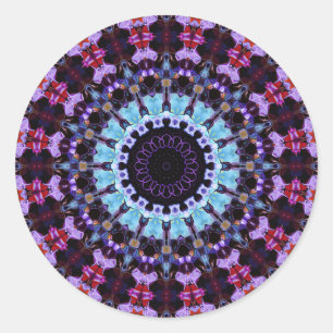Retro Psychedelic Mandala Trippy Hippie Boho Chic Classic Round Sticker